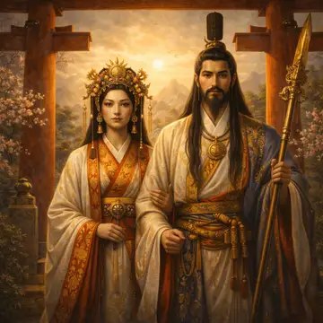 Kunstwerk: Izanami & Izanagi (Japanisch) - Götterserie Galerie
